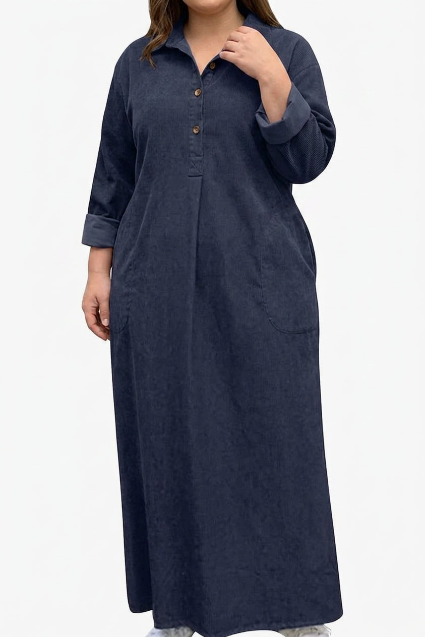 Layla Denim Collared Maxi Dress – view 4