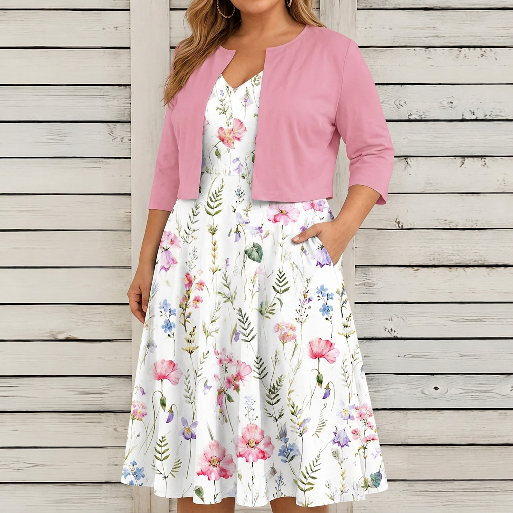 Lillian Floral Sleeveless Two-Piece Set