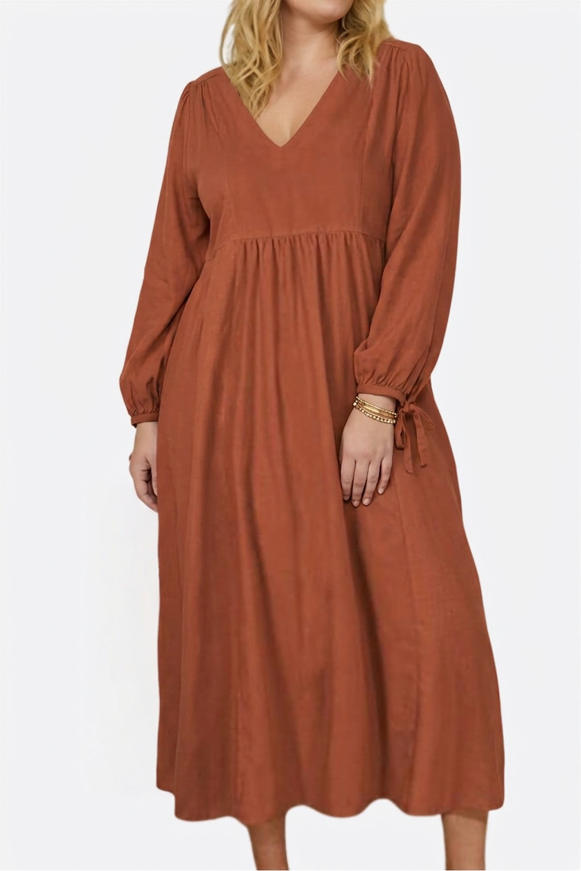 Lily V-Neck Midi Dress