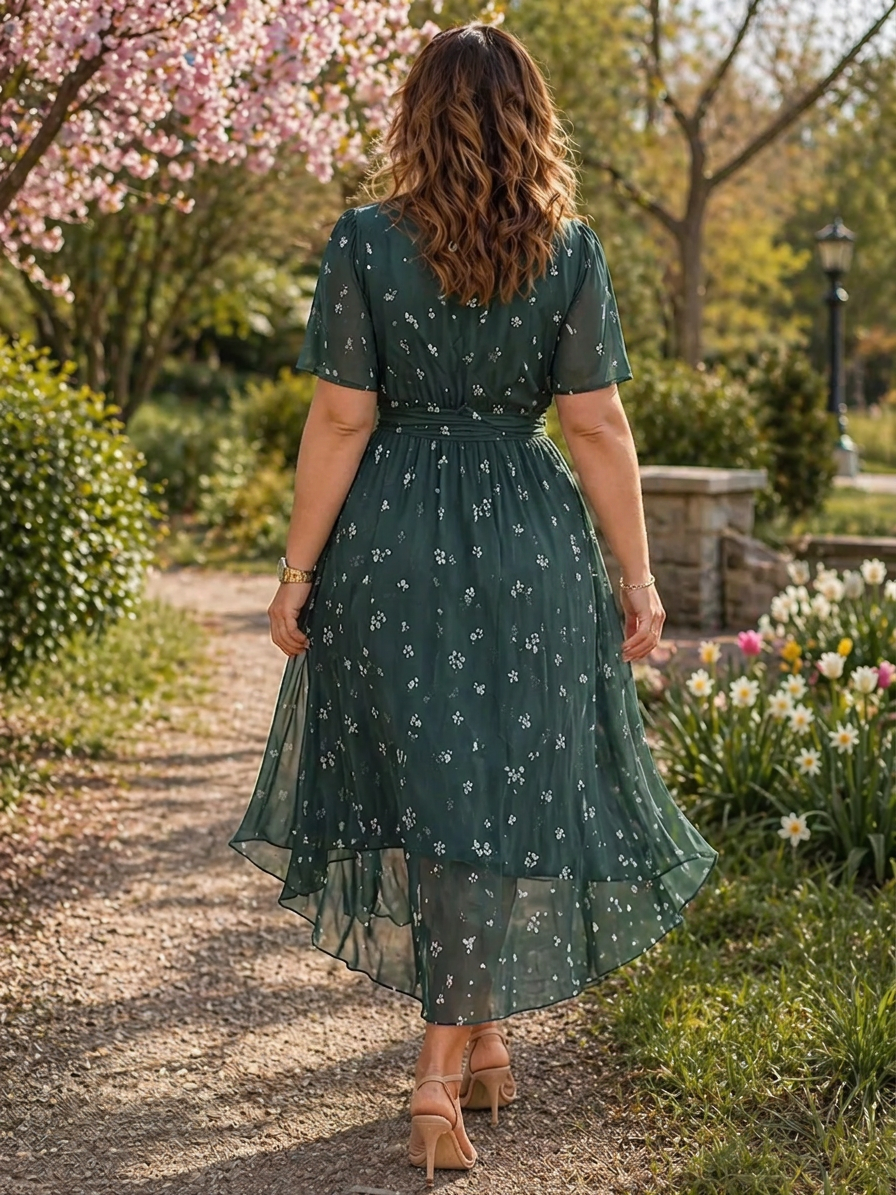 Lola Chiffon Floral V-Neck Midi Dress – view 2