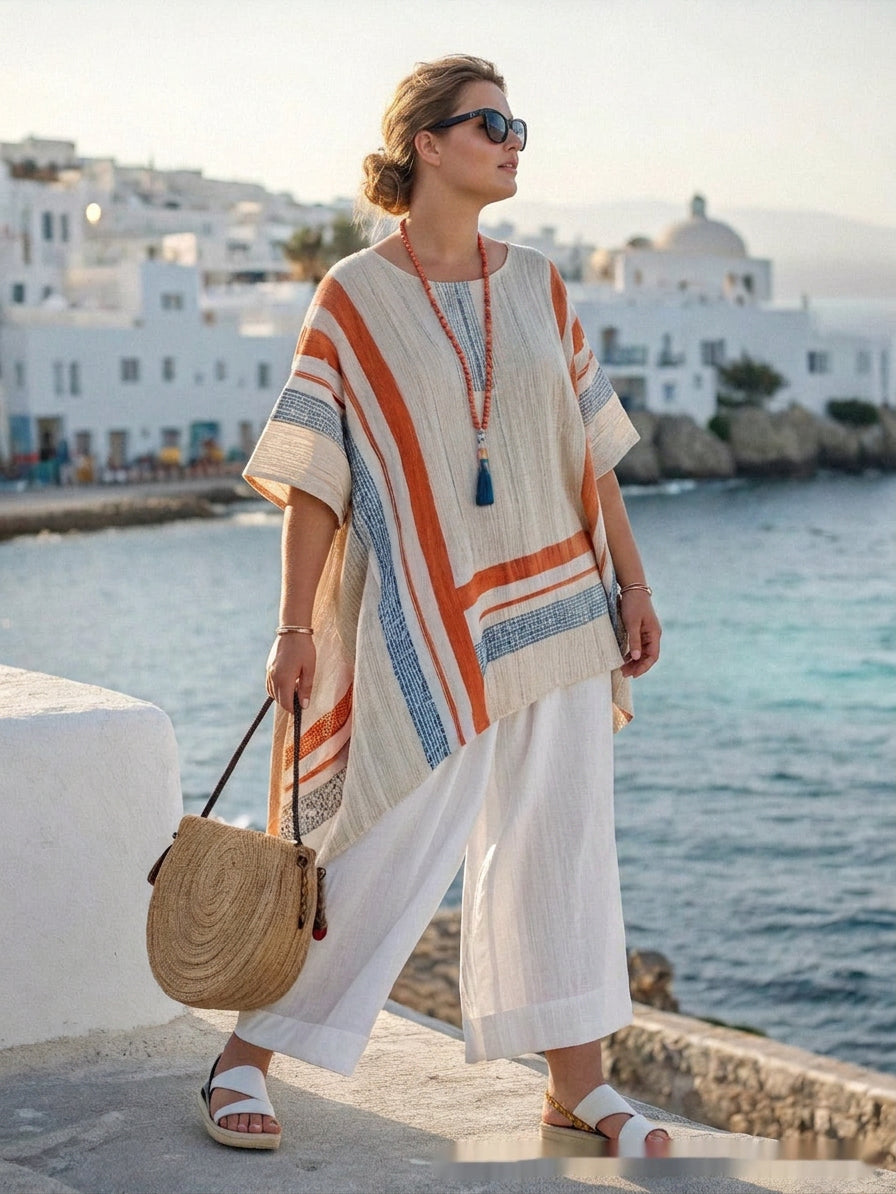 Lorraine Linen Striped Two-Piece Set