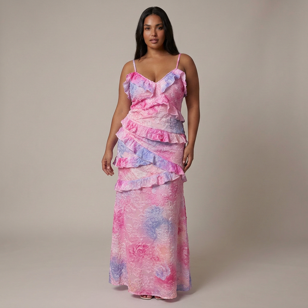 Lucy Sequin Floral V-Neck Maxi Dress – view 5
