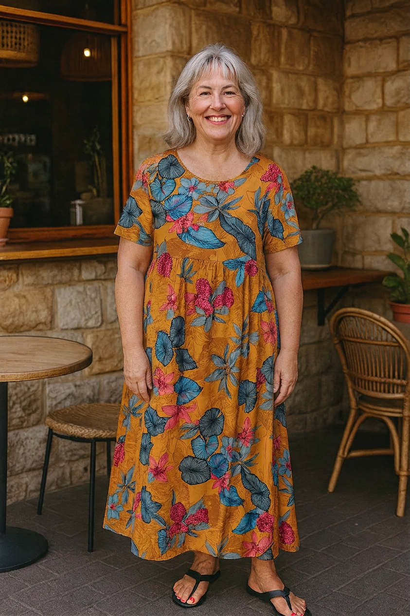 Lydia Floral V-Neck Maxi Dress – view 3