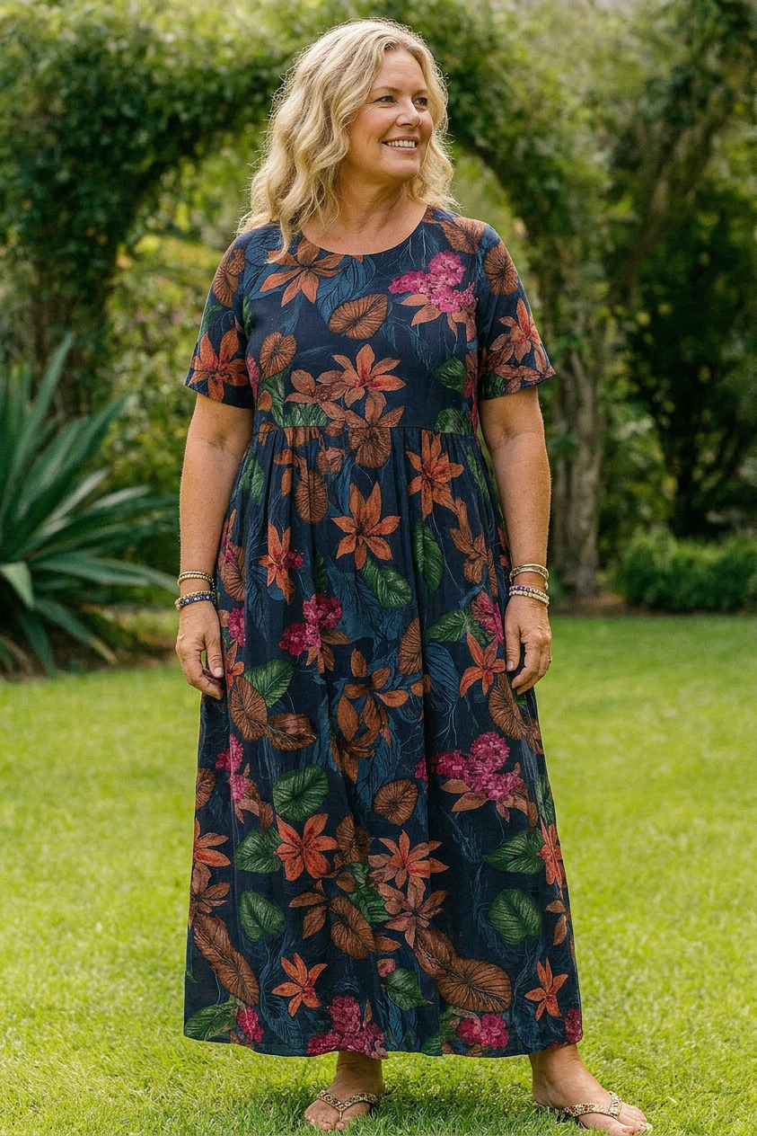 Lydia Floral V-Neck Maxi Dress – view 4