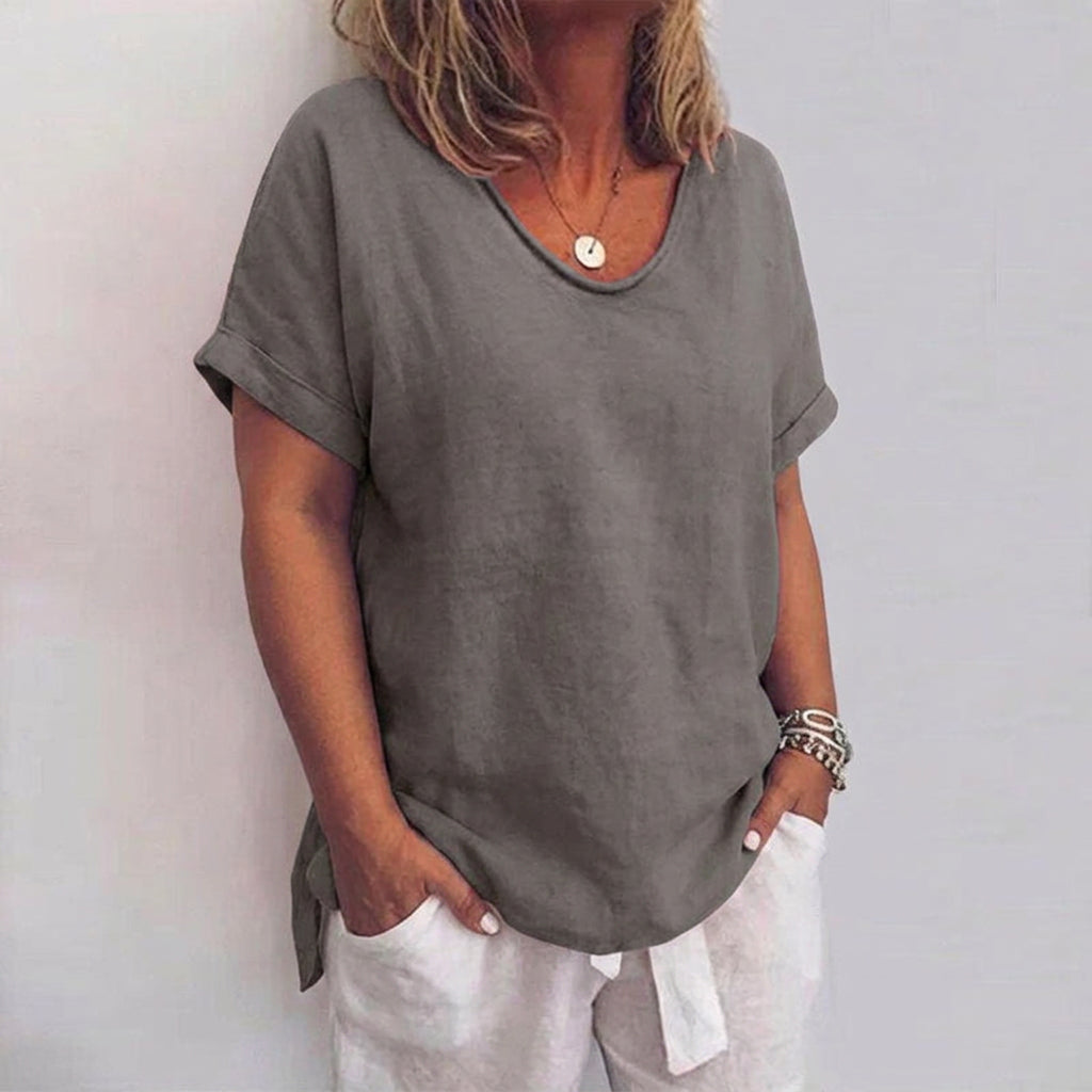 Victoria | Linen V-Neck Top