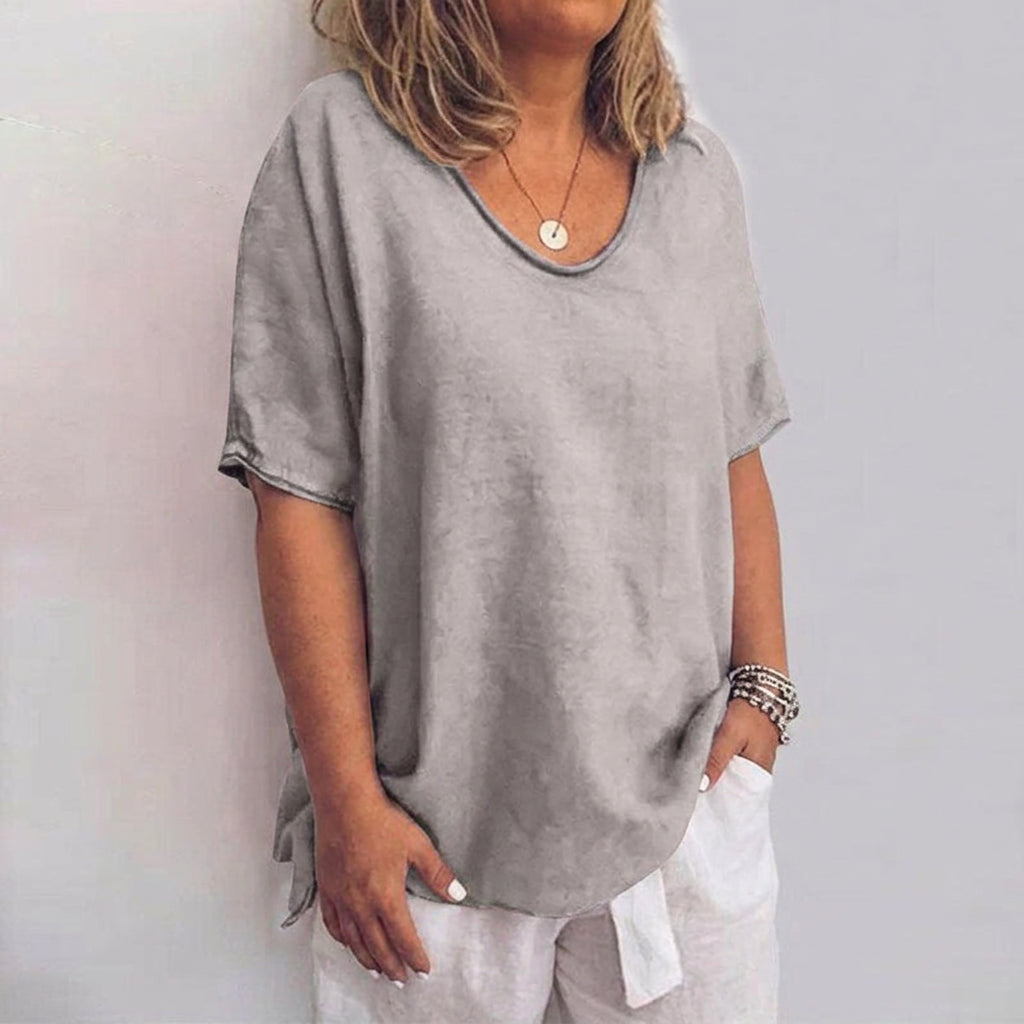 Victoria | Linen V-Neck Top