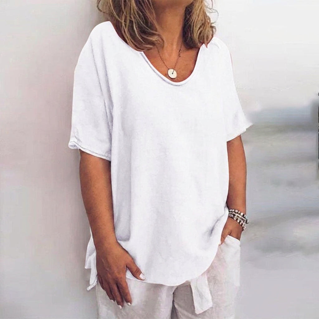 Victoria | Linen V-Neck Top