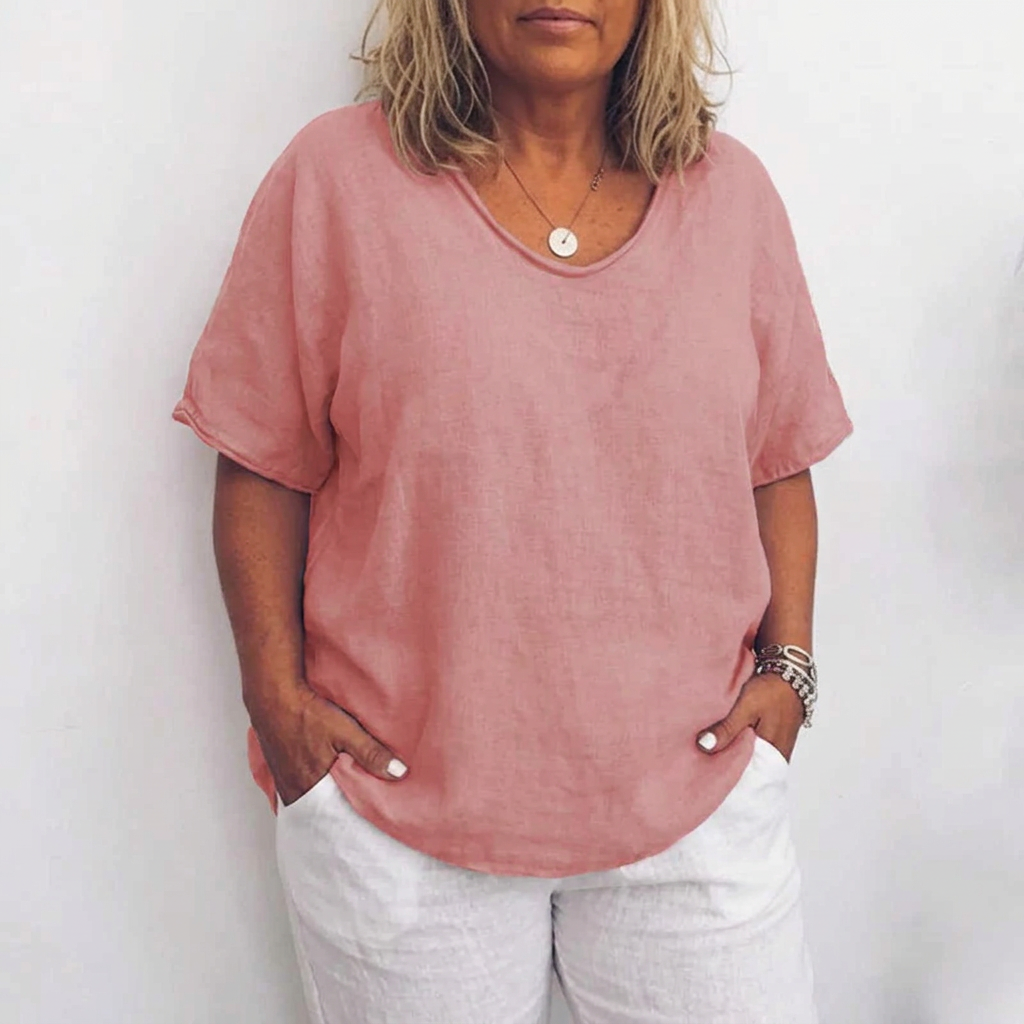 Victoria | Linen V-Neck Top