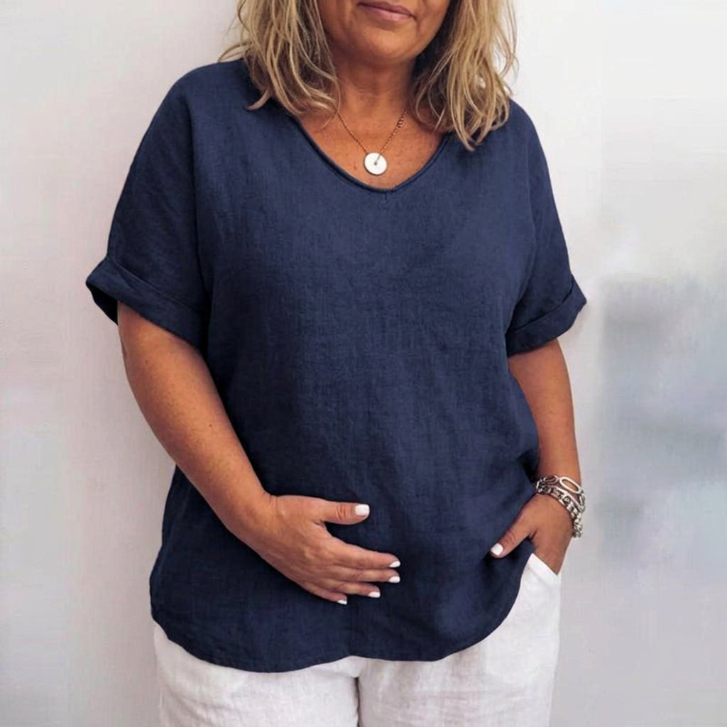 Victoria | Linen V-Neck Top