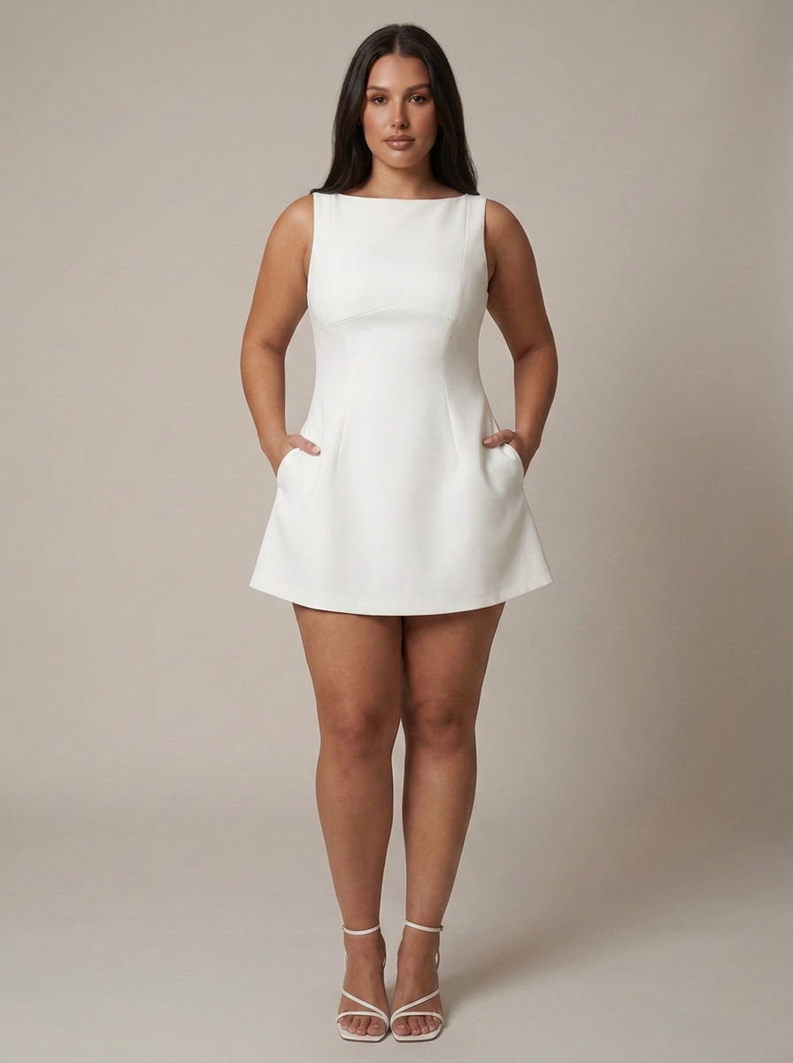 Mackenzie Boat Neck Mini Dress