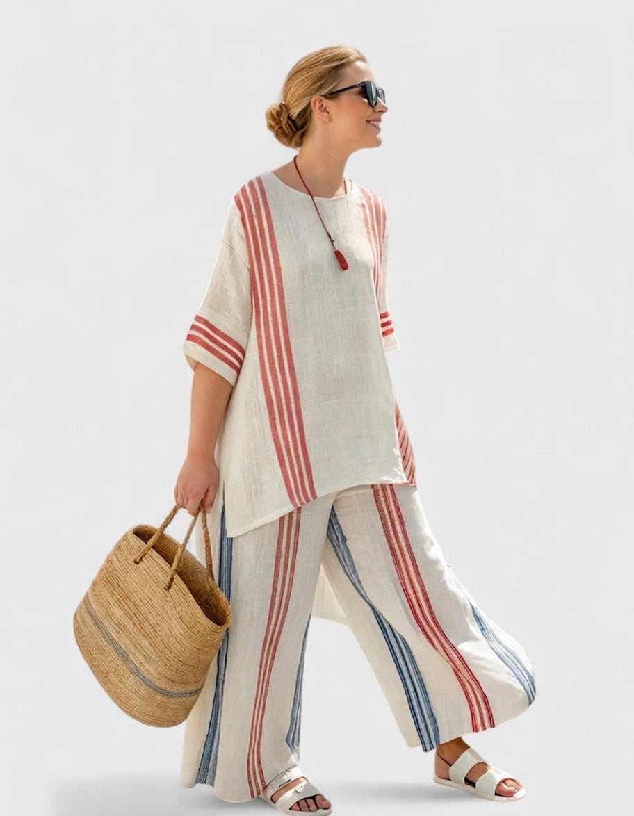 Marcia Linen Striped Two-Piece Set – view 8