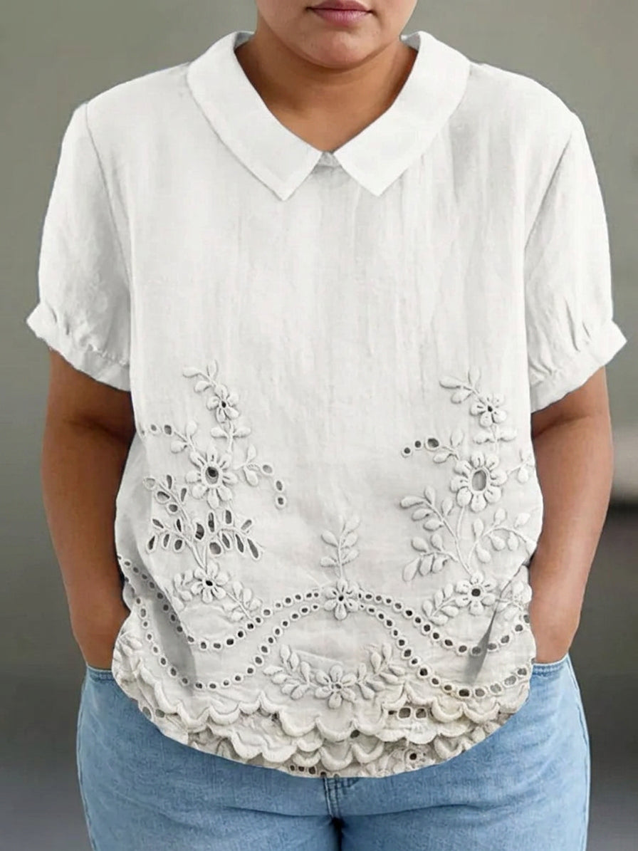 Mariah Cotton Floral Collared Shirt – view 2