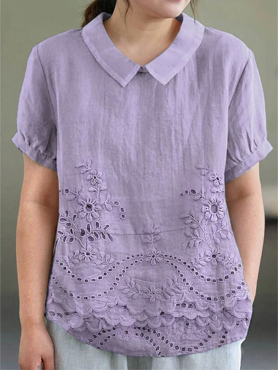 Mariah Cotton Floral Collared Shirt – view 5