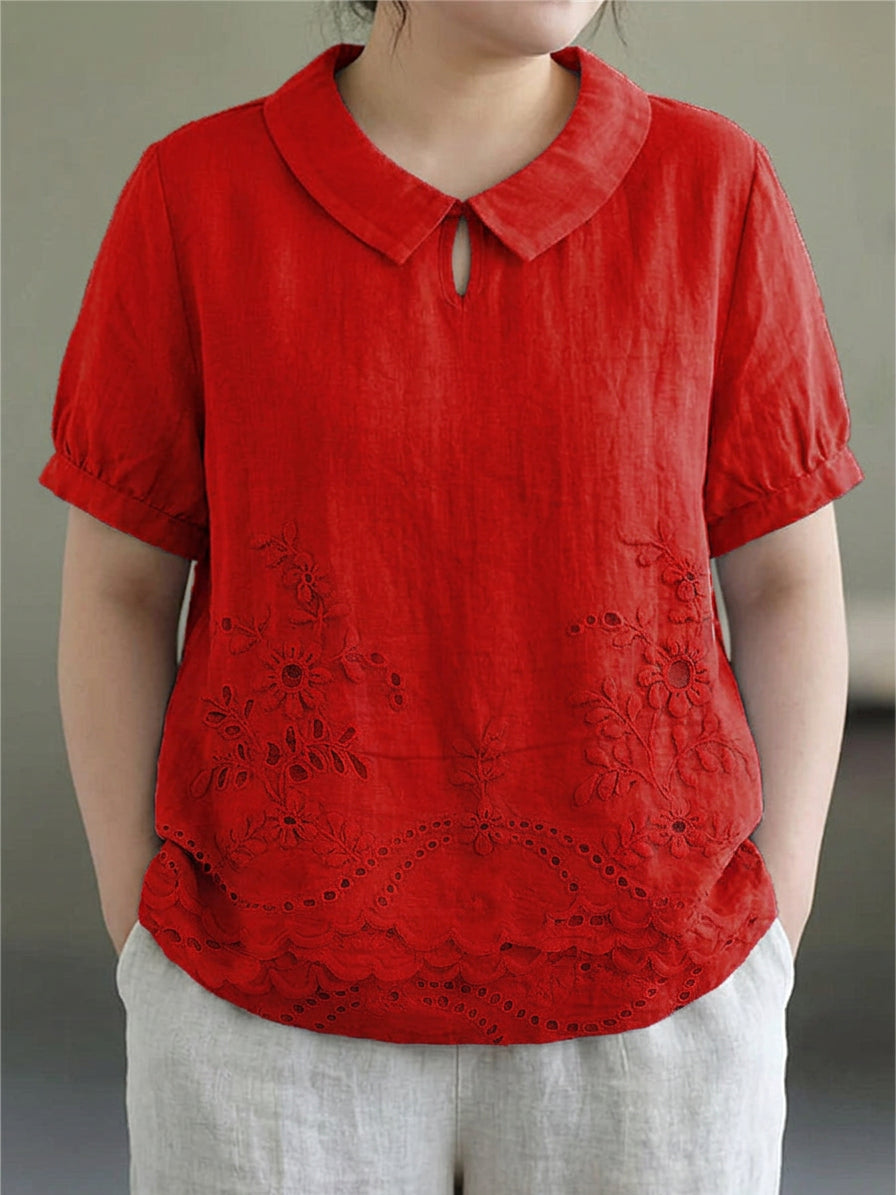 Mariah Cotton Floral Collared Shirt – view 7