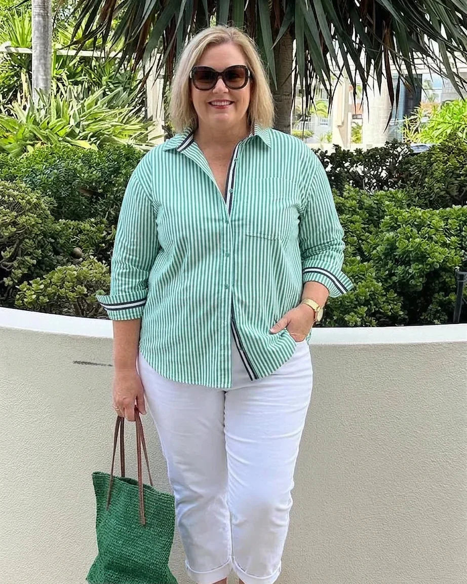 Marie Striped Collared Blouse – view 4