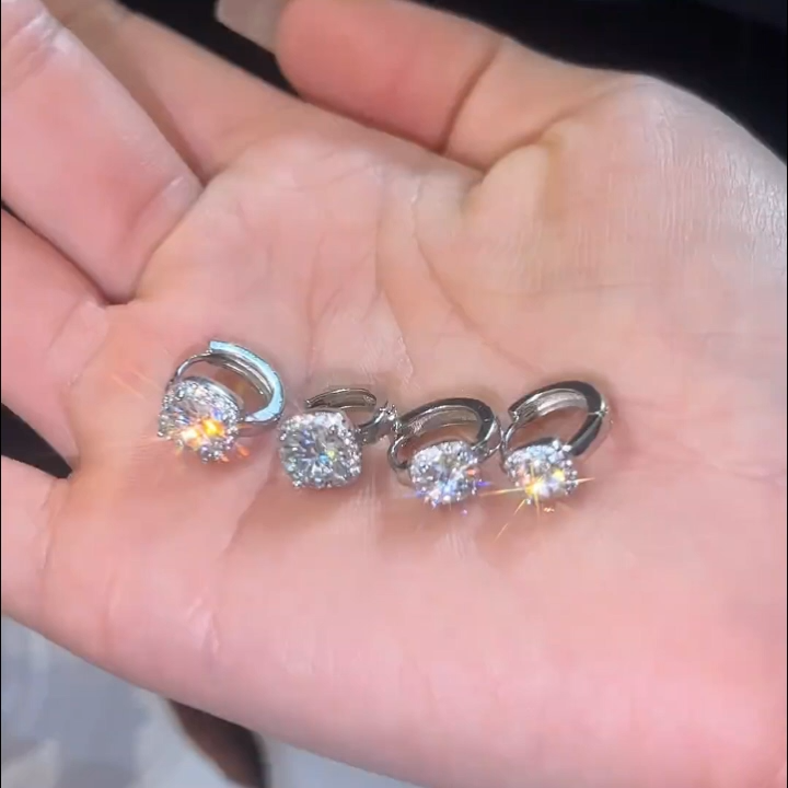 Marilyn Huggie Hoop Cubic Zirconia Earrings for Women – view 5