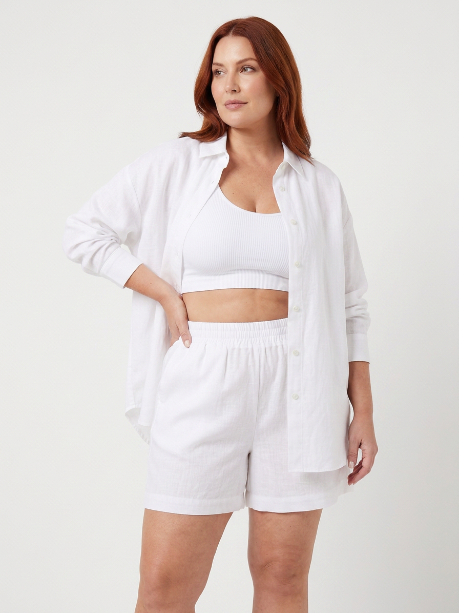 Marisa Linen Sleeveless Two-Piece Shorts Set – view 8