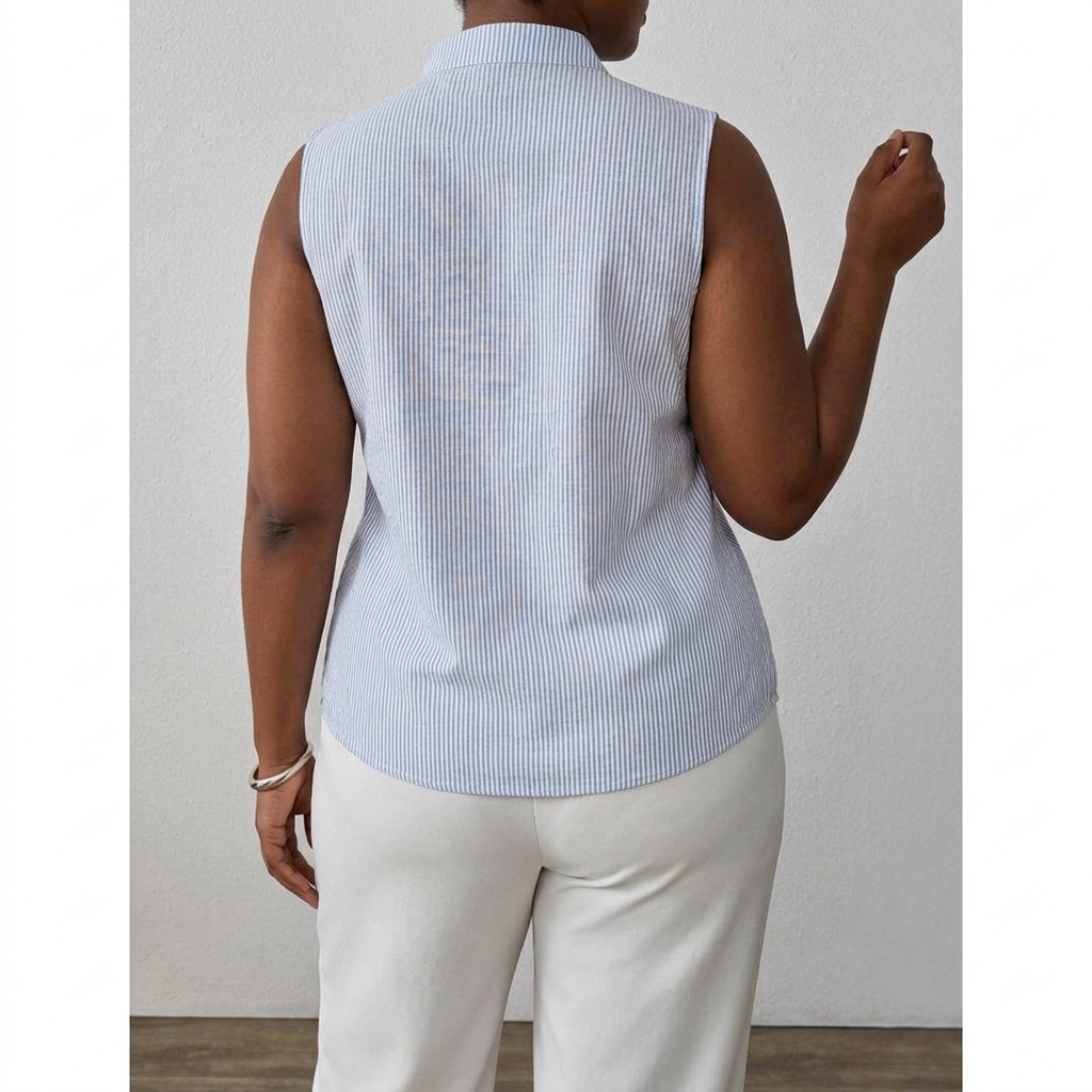 Marissa Striped V-Neck Top – view 3
