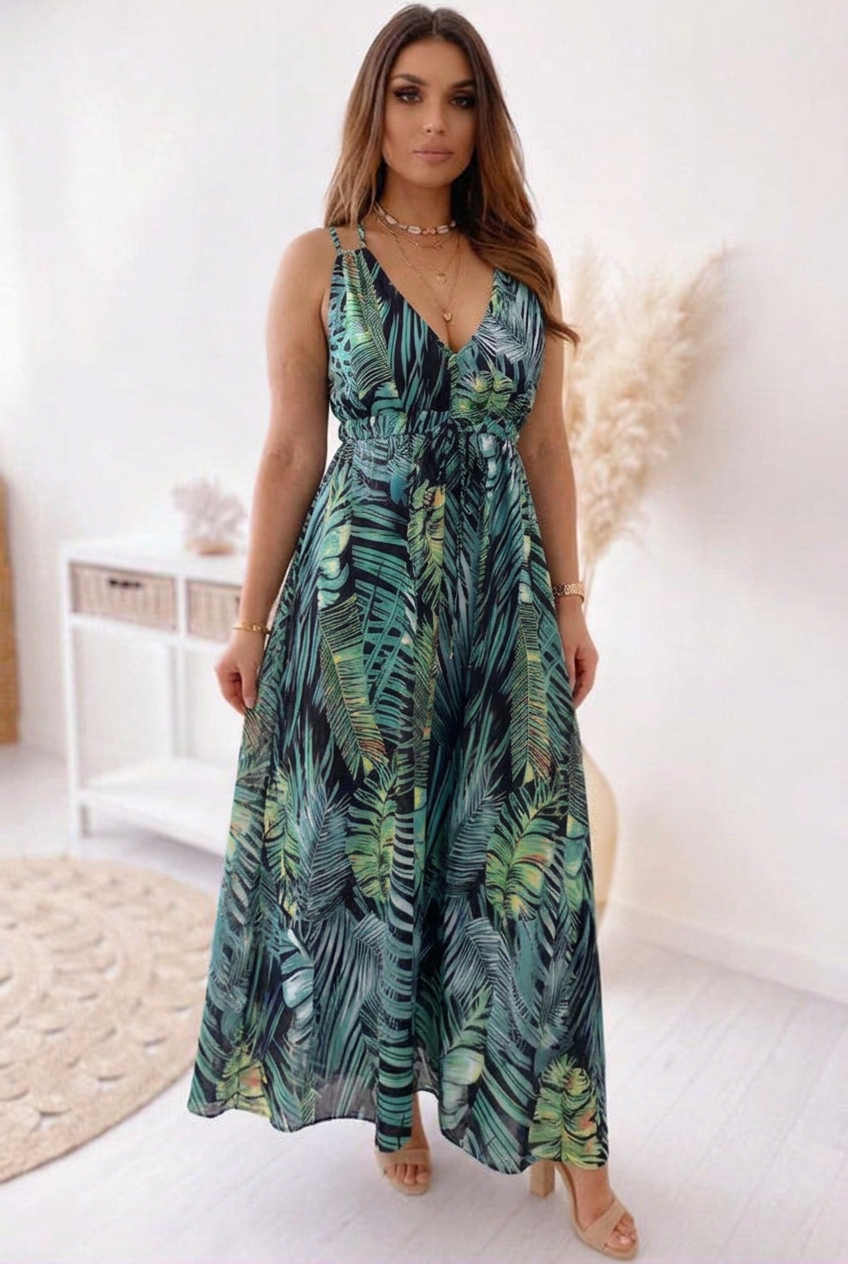 Marley Tropical Sleeveless Maxi Dress