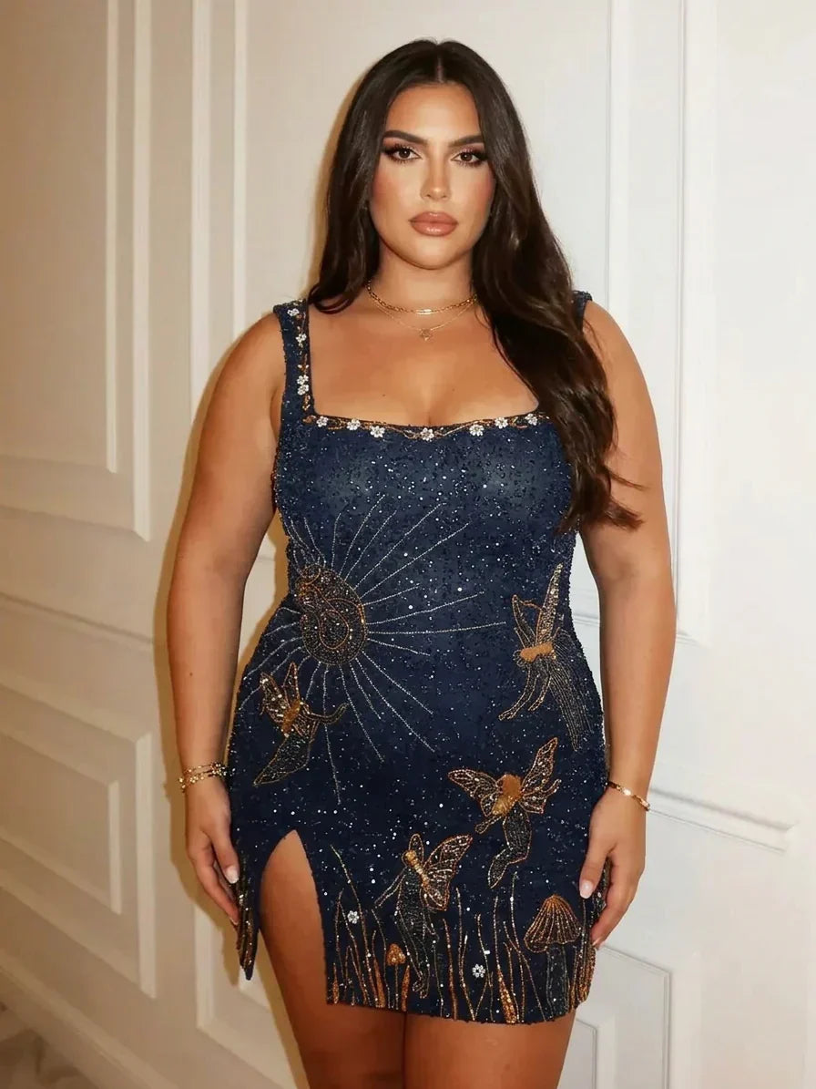 Carla | Sequin Square Neck Mini Dress
