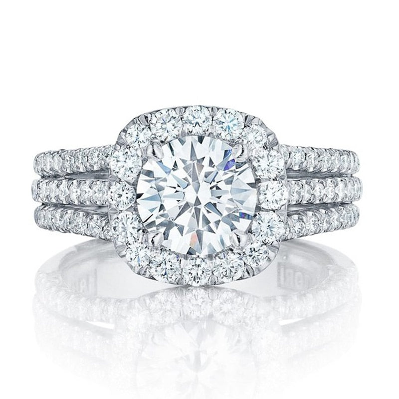 Monica Halo Cubic Zirconia Ring for Women