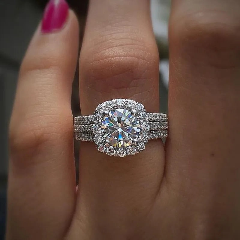 Monica Halo Cubic Zirconia Ring for Women – view 3