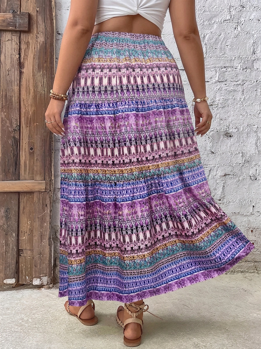 Myra Border Print Maxi Skirt – view 4