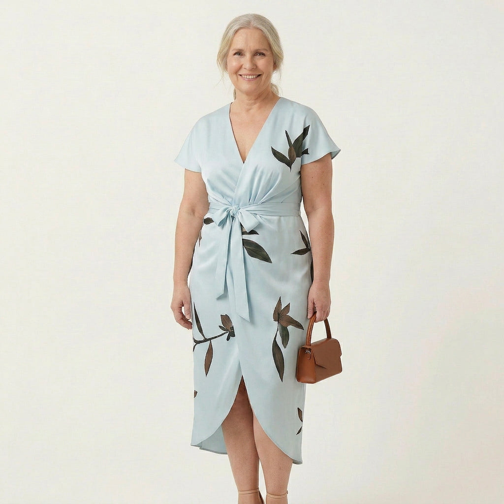 Nadia Tropical 3/4 Sleeve Knee-Length Dress – view 3