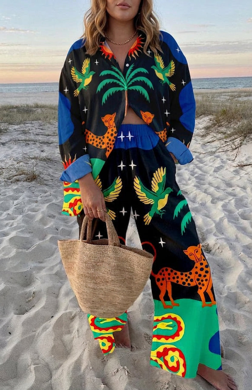 Nicole Tropical Two-Piece Set