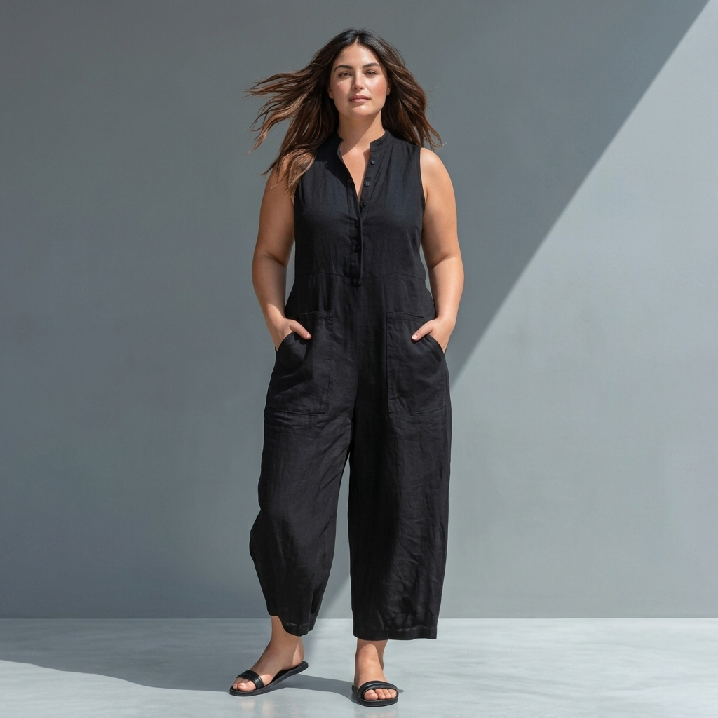 Ophelia Linen Collared Jumpsuit