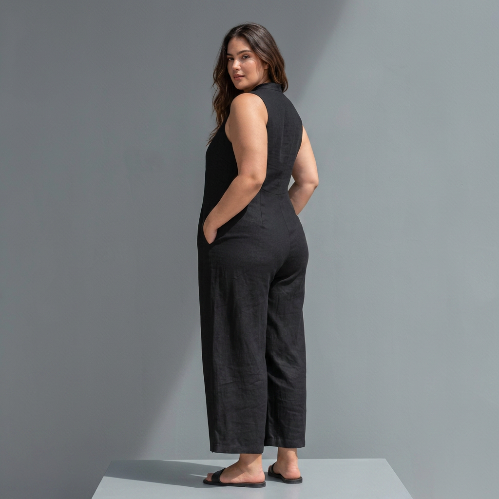 Ophelia Linen Collared Jumpsuit – view 3
