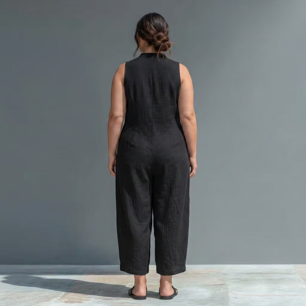 Ophelia Linen Collared Jumpsuit – view 5