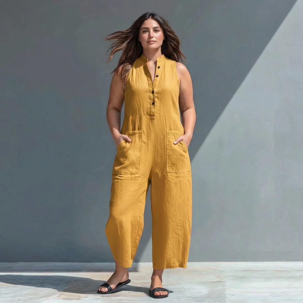 Ophelia Linen Collared Jumpsuit – view 6