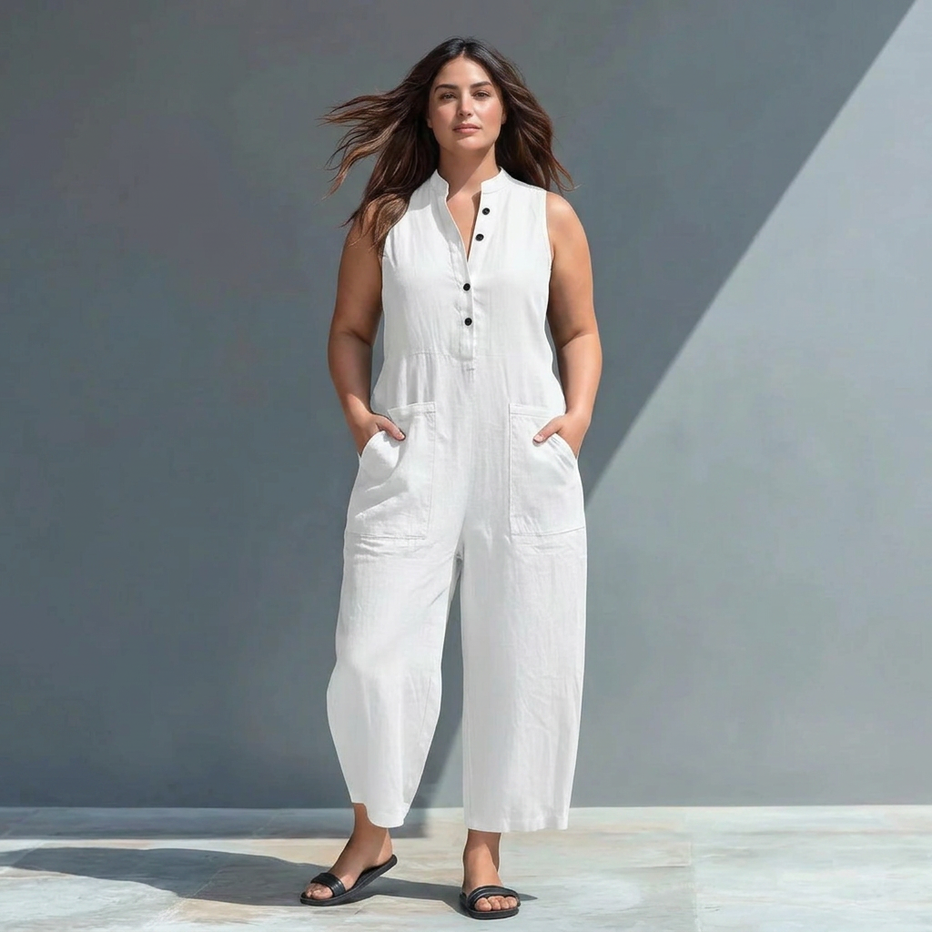 Ophelia Linen Collared Jumpsuit – view 7