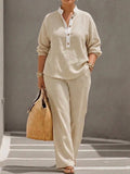 Ellen | Linen Collared Two-Piece Set