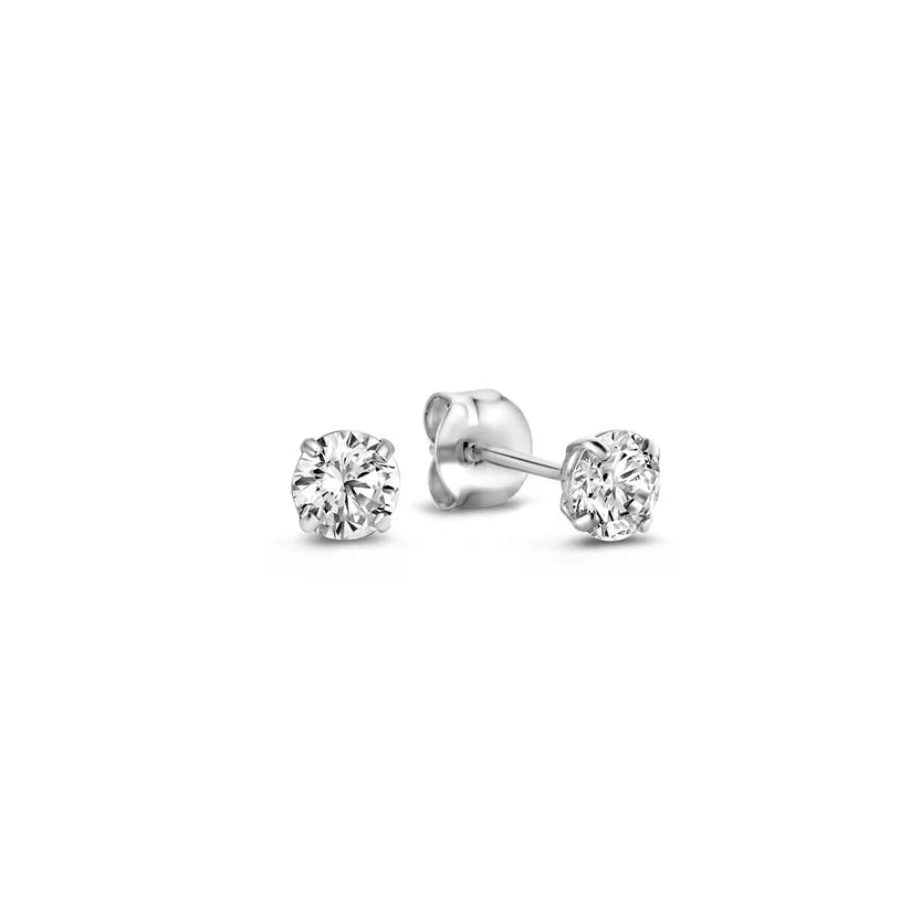 Pearl Solitaire Stud Cubic Zirconia Earrings for Women – view 2