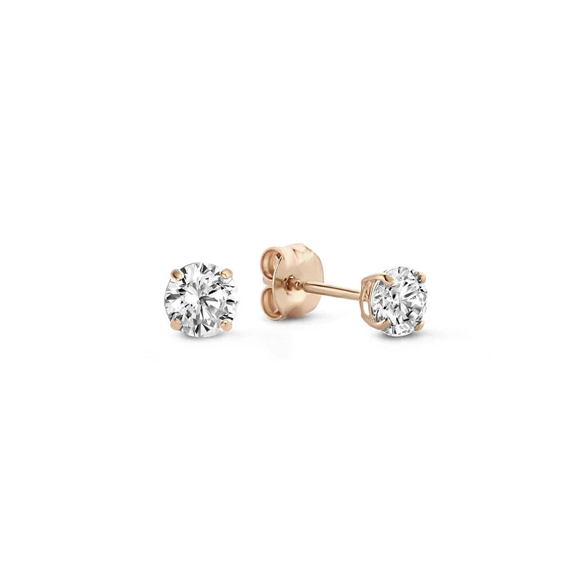 Pearl Solitaire Stud Cubic Zirconia Earrings for Women – view 3