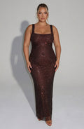 Keira | Sequin Square Neck Maxi Dress