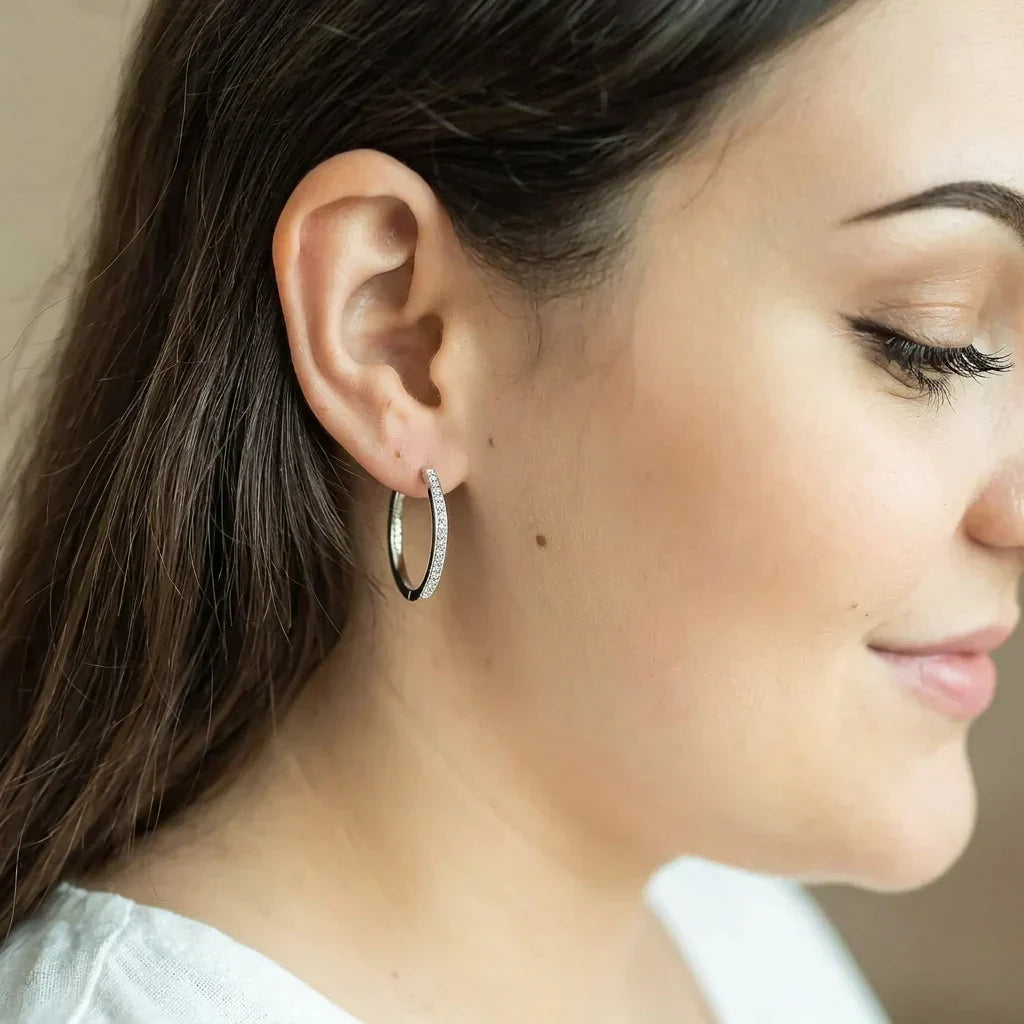 Phoebe Hoop Cubic Zirconia Earrings for Women – view 4