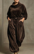 Daisy | Velvet Cowl Neck Two-Piece Set