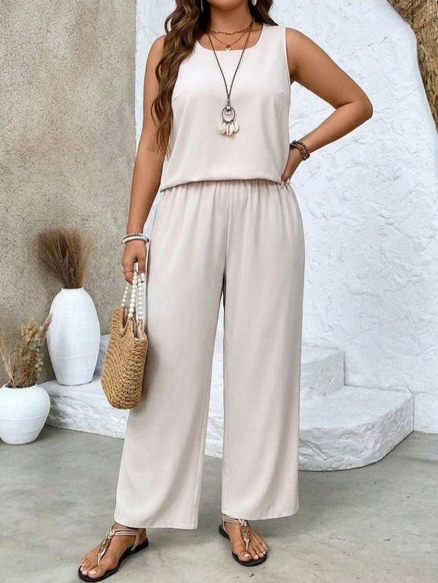 Melissa | Tropical Sleeveless Two-Piece Set