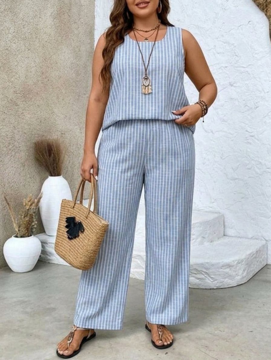 Melissa | Tropical Sleeveless Two-Piece Set