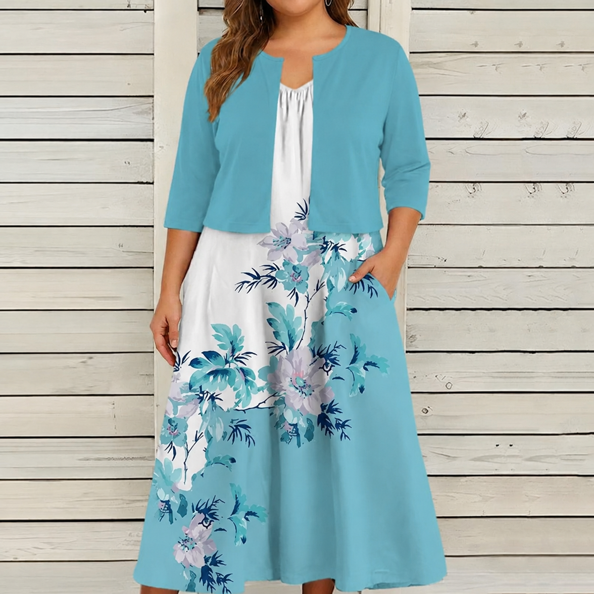 Poppy Floral Sleeveless Two-Piece Dress Set