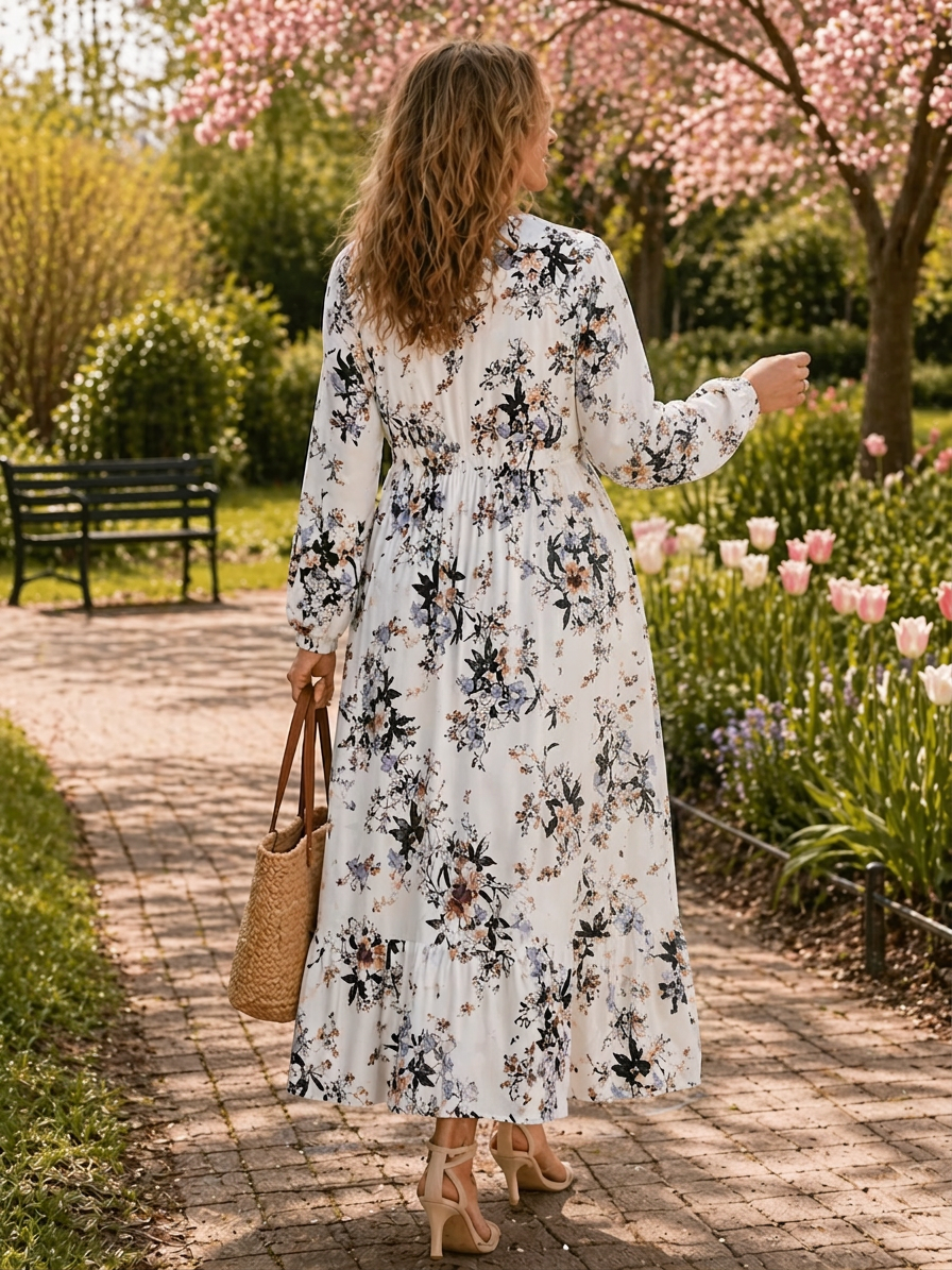 Quinn Floral Round Neck Maxi Dress – view 2