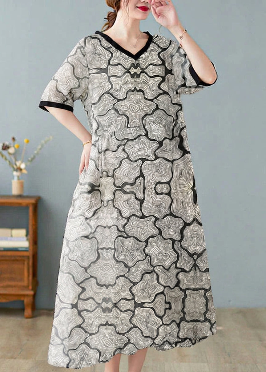 Rachel Linen Floral V-Neck Maxi Dress – view 7