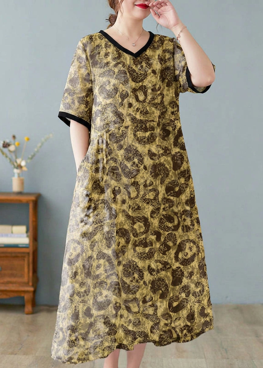 Rachel Linen Floral V-Neck Maxi Dress – view 8