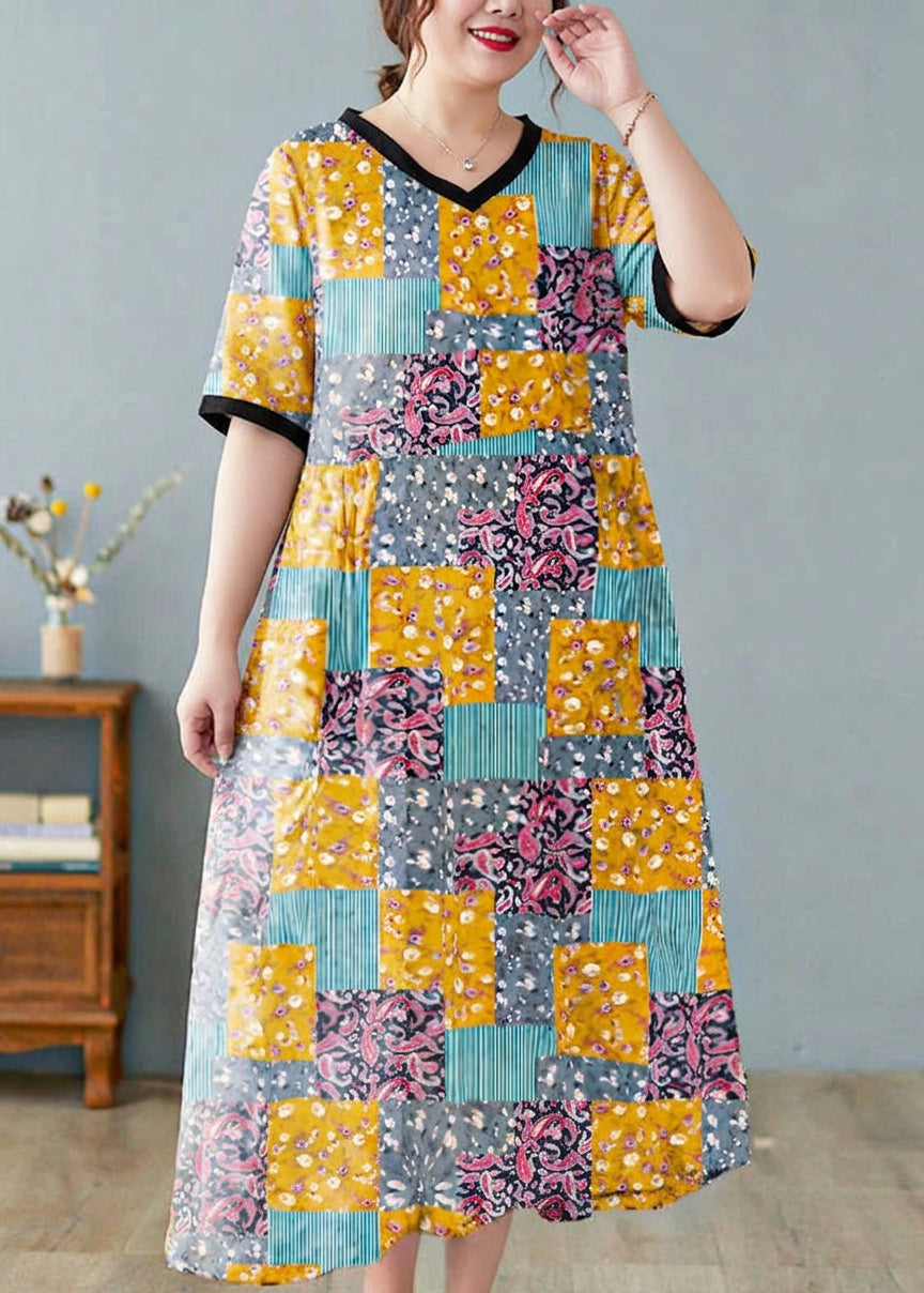 Rachel Linen Floral V-Neck Maxi Dress – view 9