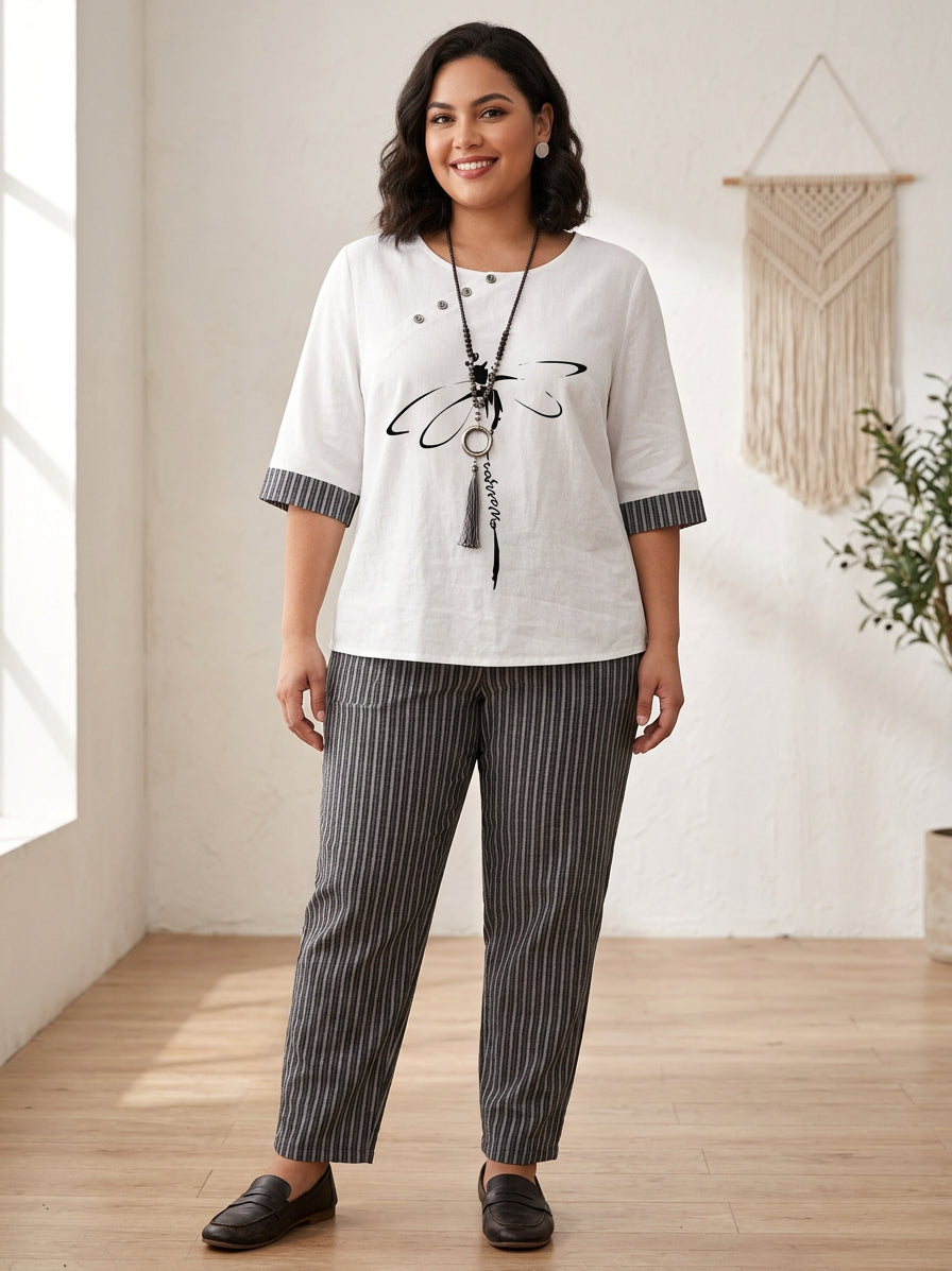 Reagan Striped Two-Piece Set