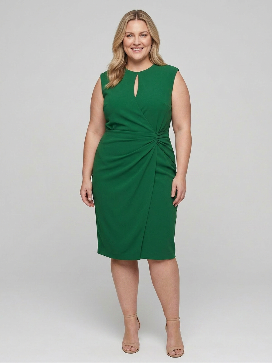 Roberta Round Neck Knee-Length Dress – view 12