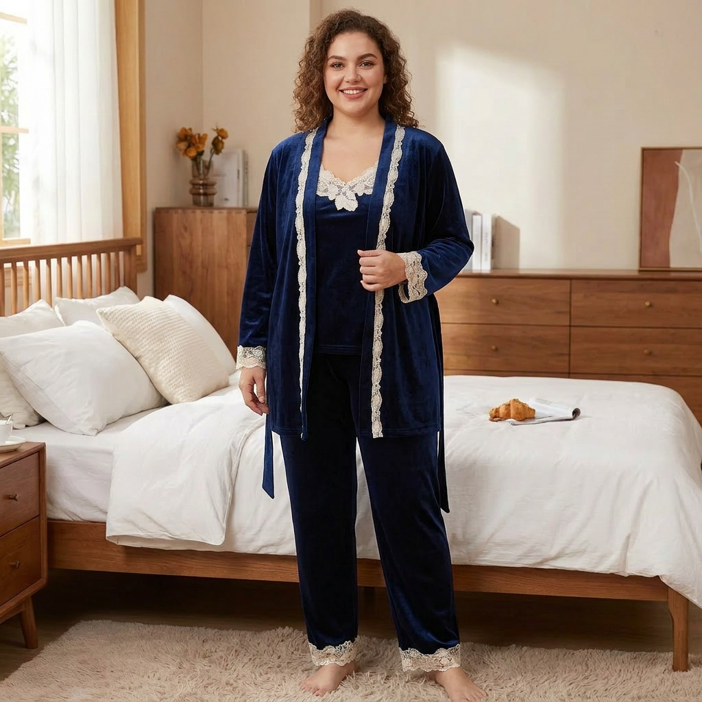 Rosalie Velvet Two-Piece Pyjama Set – view 2